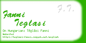 fanni teglasi business card