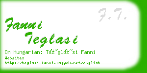 fanni teglasi business card